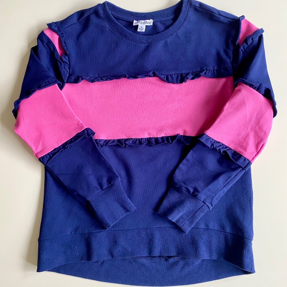 Stripe ruffle organic top